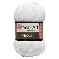 Пряжа YarnArt 'Velour' 100г 170м (100% микрополиэстер) (840 белый)