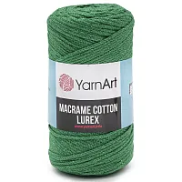 Пряжа YarnArt 'Macrame cotton Lurex' 250гр 205м (75% хлопок, 13% полиэстер, 12% металлик) (728 зеленый)