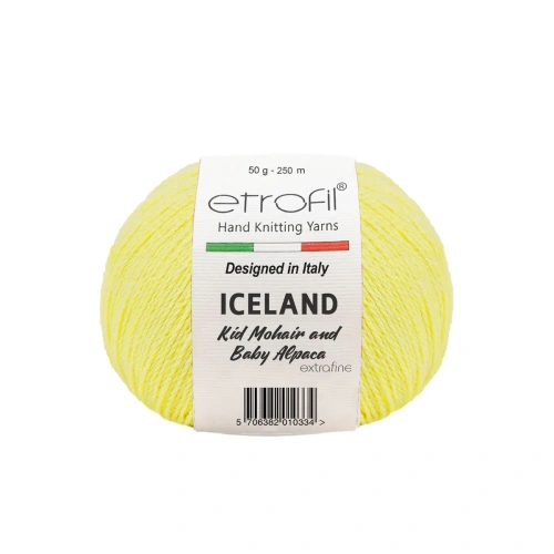 Пряжа Etrofil 'ICELAND' 50гр 250м (10% кид мохер, 5% беби альпака, 55% полиамид, 30% вискоза) (BL1002 желтый)