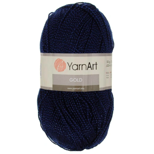 Пряжа YarnArt 'Gold' 100гр 400м (92% акрил, 8% металлик) (9033 синий)