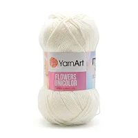 Пряжа YarnArt 'Flowers Unicolor' 50гр 200м (55% хлопок, 45% полиакрил) (730 белый)