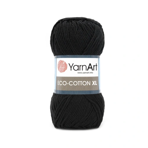 Пряжа YarnArt 'Eco Сotton XL' 200гр 220м (85% хлопок, 15% полиэстер) (761 черный)