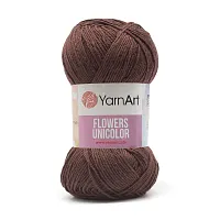 Пряжа YarnArt 'Flowers Unicolor' 50гр 200м (55% хлопок, 45% полиакрил) (766 коричневый)