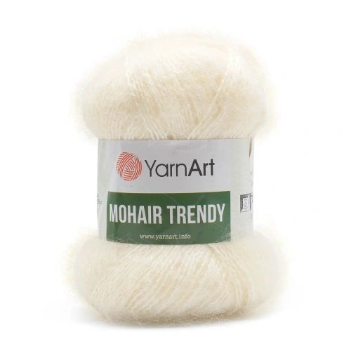 Пряжа YarnArt 'Mohair trendy' 100гр 220м (50% мохер, 50% акрил) (1003 белый)