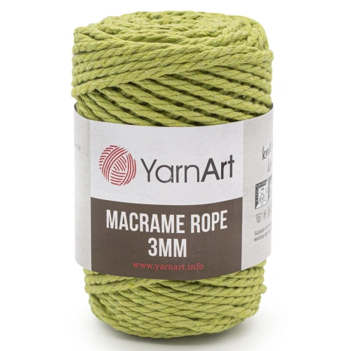 Пряжа YarnArt 'Macrame Rope 3мм' 250гр 63м (60% хлопок, 40% вискоза и полиэстер) (755 фисташковый)