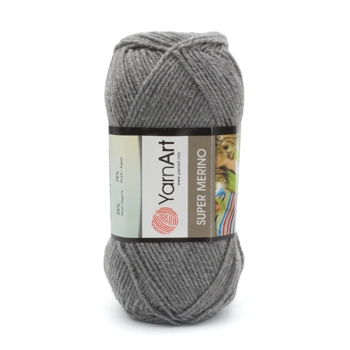 Пряжа YarnArt 'Super Merino' 100гр 300м (25% шерсть, 75% акрил) (194 серый меланж)