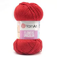 Пряжа YarnArt 'Flowers Unicolor' 50гр 200м (55% хлопок, 45% полиакрил) (738 красный)