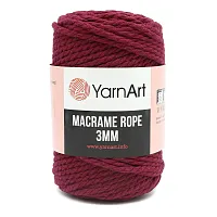 Пряжа YarnArt 'Macrame Rope 3мм' 250гр 63м (60% хлопок, 40% вискоза и полиэстер) (781 малиновый)