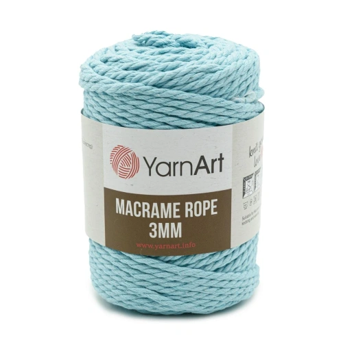 Пряжа YarnArt 'Macrame Rope 3мм' 250гр 63м (60% хлопок, 40% вискоза и полиэстер) (775 светлая бирюза)