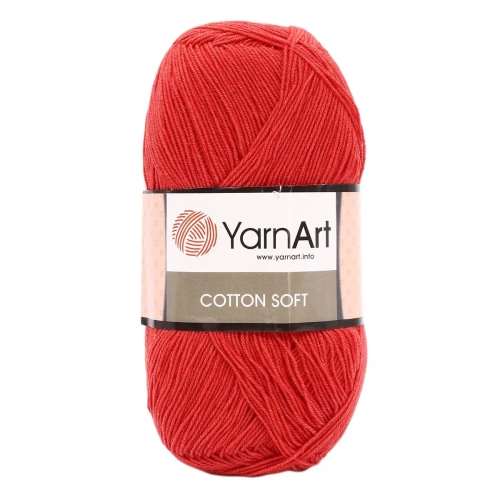 Пряжа YarnArt 'Cotton soft' 100гр 600м (55% хлопок, 45% акрил) (26 коралл)