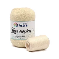 Пряжа Astra Premium 'Пух норки' (Mink yarn) 50гр 290м (+/- 5%) (80%пух, 20%нейлон) (+нить 20гр) (065 кремовый)