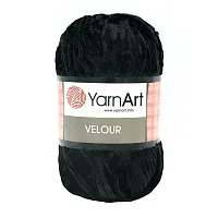 Пряжа YarnArt 'Velour' 100г 170м (100% микрополиэстер) (842 черный)