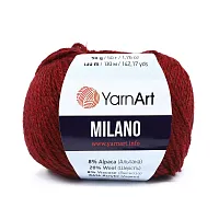 Пряжа YarnArt 'Milano' 50гр 130м (8% альпака, 20% шерсть, 8% вискоза, 64% акрил) (856 бургунди)