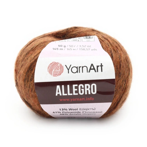 Пряжа YarnArt 'Allegro' 50гр 145м (13% шерсть, 41% полиамид, 46% акрил) (712 темно-оранжевый меланж)