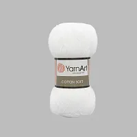 Пряжа YarnArt 'Cotton soft' 100гр 600м (55% хлопок, 45% акрил) (62 супер белый)