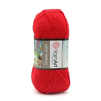 Пряжа YarnArt 'Super Merino' 100гр 300м (25% шерсть, 75% акрил) (251 красны)