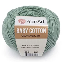 Пряжа YarnArt 'Baby Cotton' 50гр 165м (50% хлопок, 50% акрил) (439 зеленая бирюза)