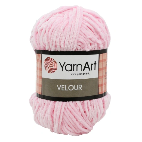 Пряжа YarnArt 'Velour' 100г 170м (100% микрополиэстер) (854 св-розовый)