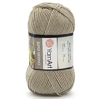 Пряжа YarnArt 'Super Merino' 100гр 300м (25% шерсть, 75% акрил) (383 холодный беж)