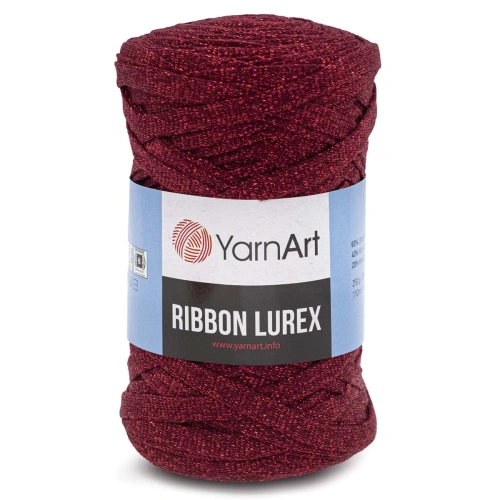 Пряжа YarnArt 'Ribbon Lurex' 250гр 110м (60% хлопок, 20% вискоза, полиэстер, 20% металлик) (739 красный)