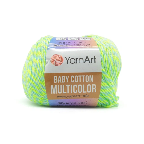 Пряжа YarnArt 'Baby cotton multicolor' 50гр 165м (50% хлопок, 50% акрил) (5206)