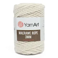 Пряжа YarnArt 'Macrame Rope 3мм' 250гр 63м (60% хлопок, 40% вискоза и полиэстер) (752 молочный)