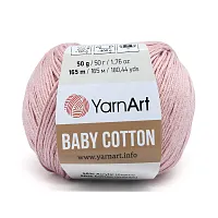 Пряжа YarnArt 'Baby Cotton' 50гр 165м (50% хлопок, 50% акрил) (413 розовый)