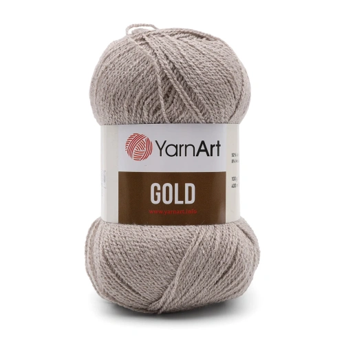 Пряжа YarnArt 'Gold' 100гр 400м (92% акрил, 8% металлик) (9857 бежевый) Пряжа YarnArt 'Gold' 100гр 400м (92% акрил, 8% металлик) (9857 бежевый)