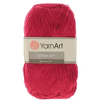 Пряжа YarnArt 'Cotton soft' 100гр 600м (55% хлопок, 45% акрил) (51 насыщенный красный)