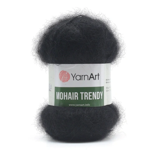 Пряжа YarnArt 'Mohair trendy' 100гр 220м (50% мохер, 50% акрил) (102 черный)