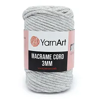 Пряжа YarnArt 'Macrame Cord 3мм' 250гр 85м (60% хлопок, 40% вискоза и полиэстер) (756 серый меланж)