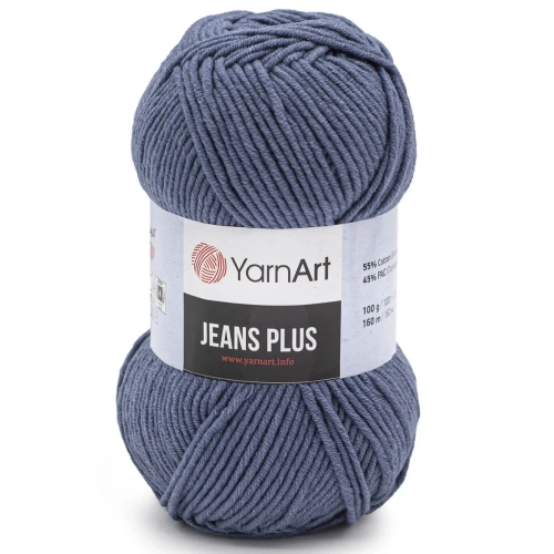 Пряжа YarnArt 'Jeans Plus' 100гр 160м (55% хлопок, 45% полиакрил) (68 джинсовый)