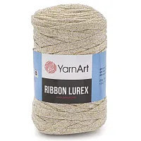 Пряжа YarnArt 'Ribbon Lurex' 250гр 110м (60% хлопок, 20% вискоза, полиэстер, 20% металлик) (724 белое золото)