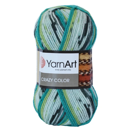 Пряжа YarnArt 'Crazy color' 100гр 260м (25% шерсть,75% акрил) (166 секционный)