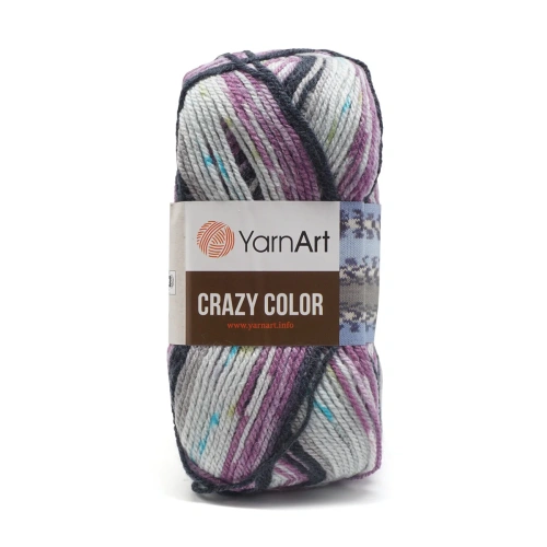 Пряжа YarnArt 'Crazy color' 100гр 260м (25% шерсть,75% акрил) (165 секционный)