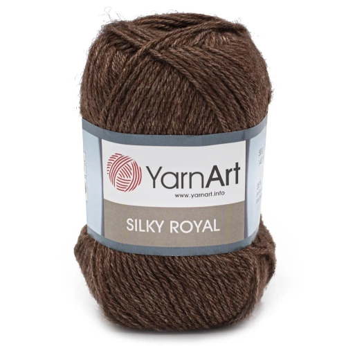 Пряжа YarnArt 'Silky Royal' 50гр 140м (35% шелковая вискоза, 65% шерсть мериноса) (436 шоколад)