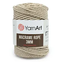 Пряжа YarnArt 'Macrame Rope 3мм' 250гр 63м (60% хлопок, 40% вискоза и полиэстер) (753 бежевый)