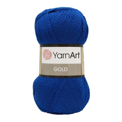 Пряжа YarnArt 'Gold' 100гр 400м (92% акрил, 8% металлик) (9045 синий)