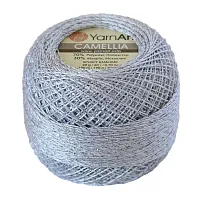 Пряжа YarnArt 'Camelia' 20гр 190м (70% полиэстер, 30% металлик) (411 серебро)