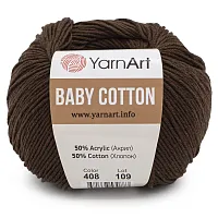 Пряжа YarnArt 'Baby Cotton' 50гр 165м (50% хлопок, 50% акрил) (408 молочный шоколад)