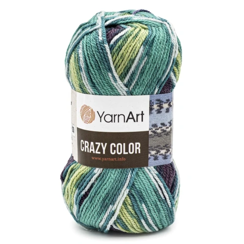 Пряжа YarnArt 'Crazy color' 100гр 260м (25% шерсть,75% акрил) (178 секционный)