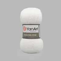 Пряжа YarnArt 'Angora Star' 100гр 500м (20% тонкая шерсть, 80% акрил) (501 белый)