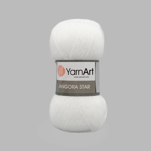 Пряжа YarnArt 'Angora Star' 100гр 500м (20% тонкая шерсть, 80% акрил) (501 белый)