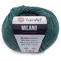 Пряжа YarnArt 'Milano' 50гр 130м (8% альпака, 20% шерсть, 8% вискоза, 64% акрил) (873 темная бирюза)