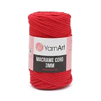 Пряжа YarnArt 'Macrame Cord 3мм' 250гр 85м (60% хлопок, 40% вискоза и полиэстер) (773 красный)