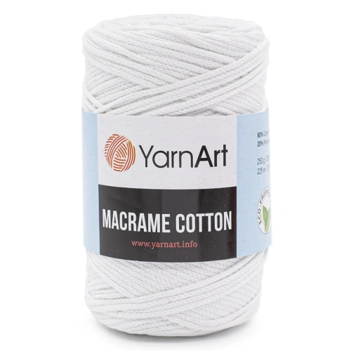 Пряжа YarnArt 'Macrame Cotton' 250гр 225м (80% хлопок, 20% полиэстер) (751 белый)