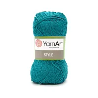 Пряжа YarnArt 'Style' 50гр 185м (67% хлопок, 33% вискоза) (677 темная бирюза)