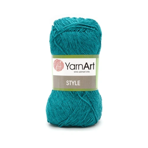 Пряжа YarnArt 'Style' 50гр 185м (67% хлопок, 33% вискоза) (677 темная бирюза)