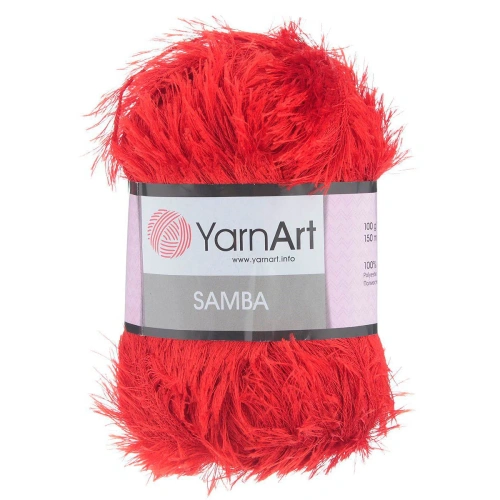 Пряжа YarnArt 'Samba' травка 100гр 150м (100% полиэстер) (156 алый)