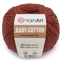 Пряжа YarnArt 'Baby Cotton' 50гр 165м (50% хлопок, 50% акрил) (429 темно-оранжевый)